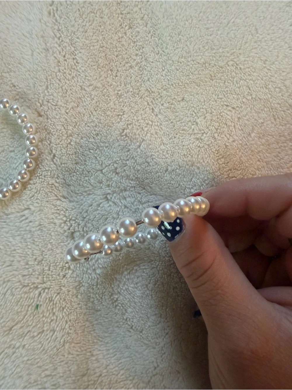 Forever 21 Pearl Beaded Hoop Earrings - White